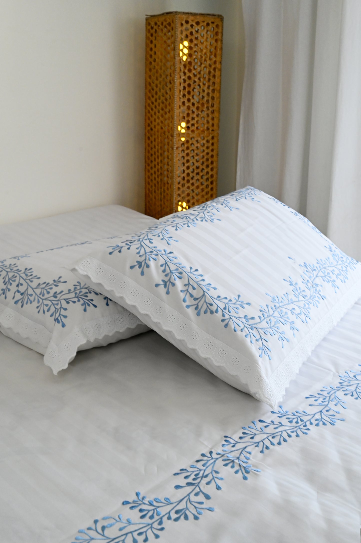 White with Blue Accents