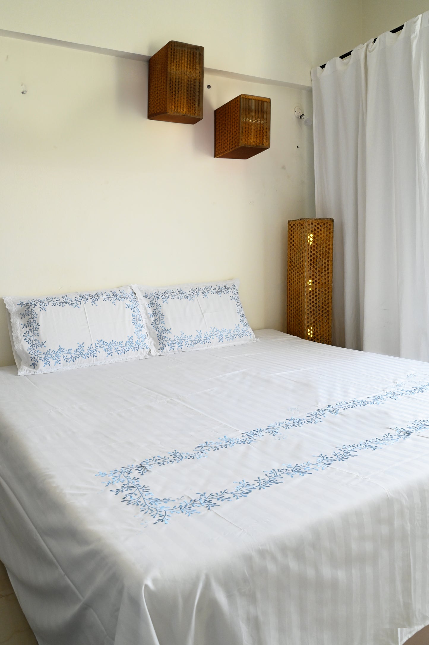 White with Blue Accents