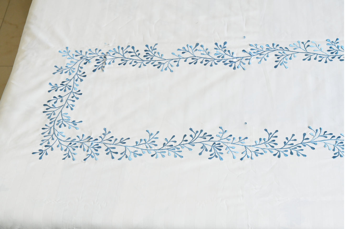 White with Blue Accents